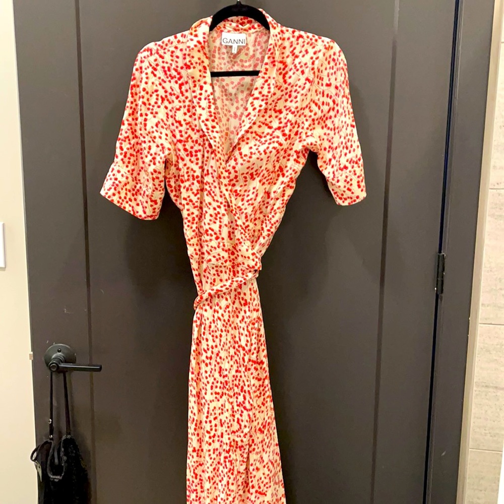 GANNI long wrap dress